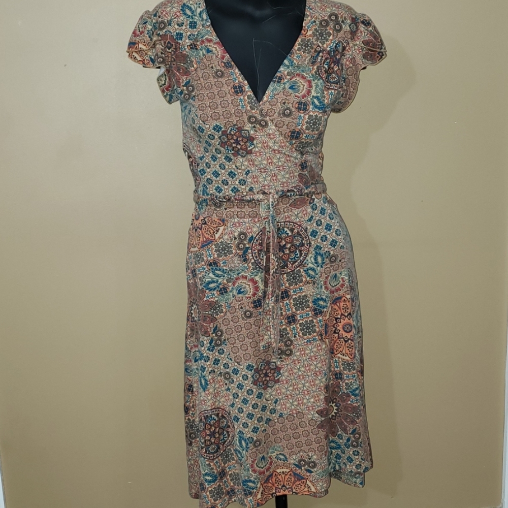 Necessary Objects Printed Wrap Dress - image 1